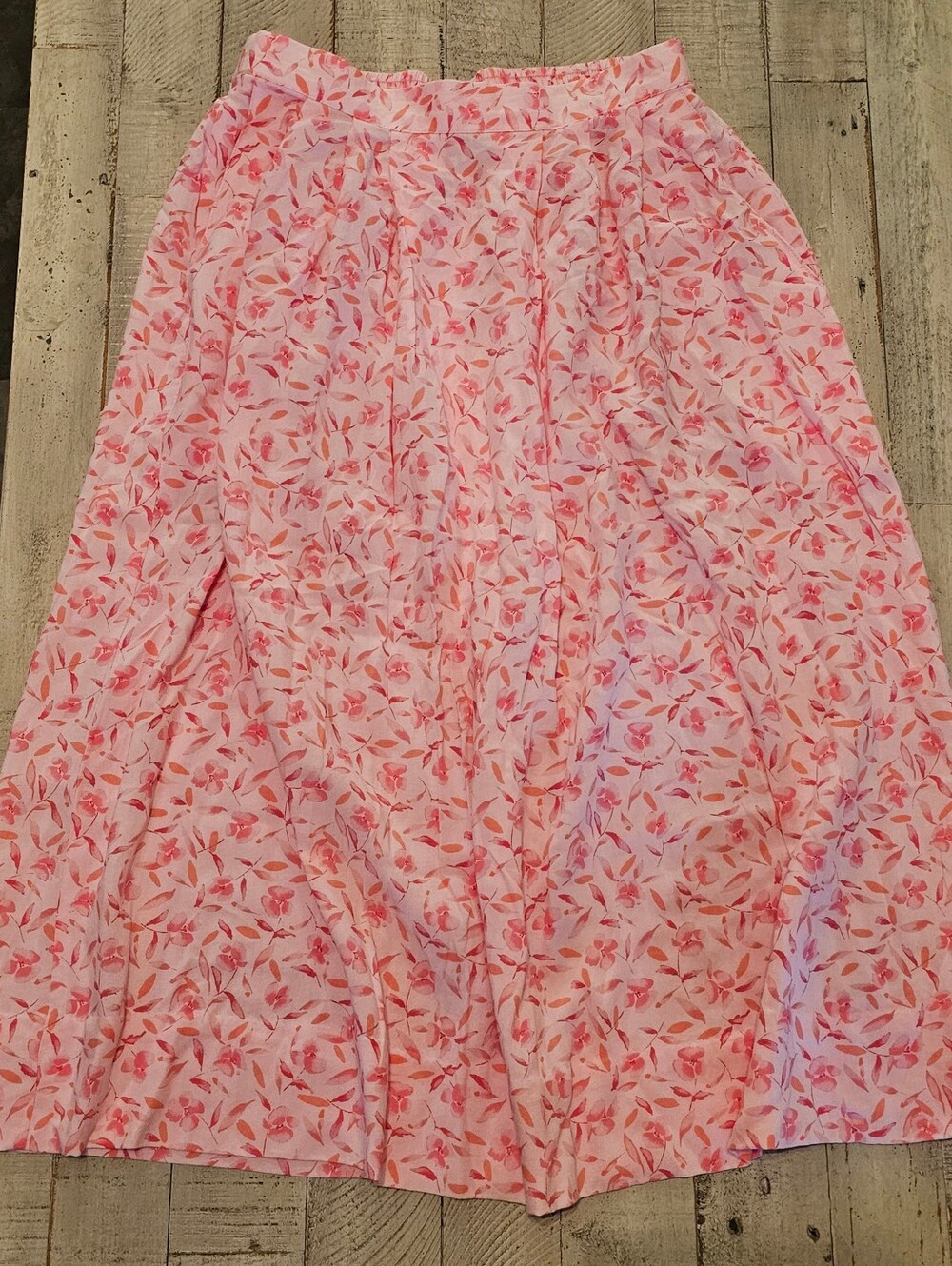 Appleseed's Pink Floral Print Flowy Skirt With Pockets 🌸